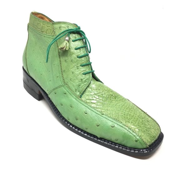 NEW David Eden Ankle Boots Size 13 Green Alligator - Picture 1 of 8